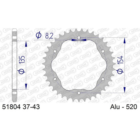Couronne AFAM alu standard - 520