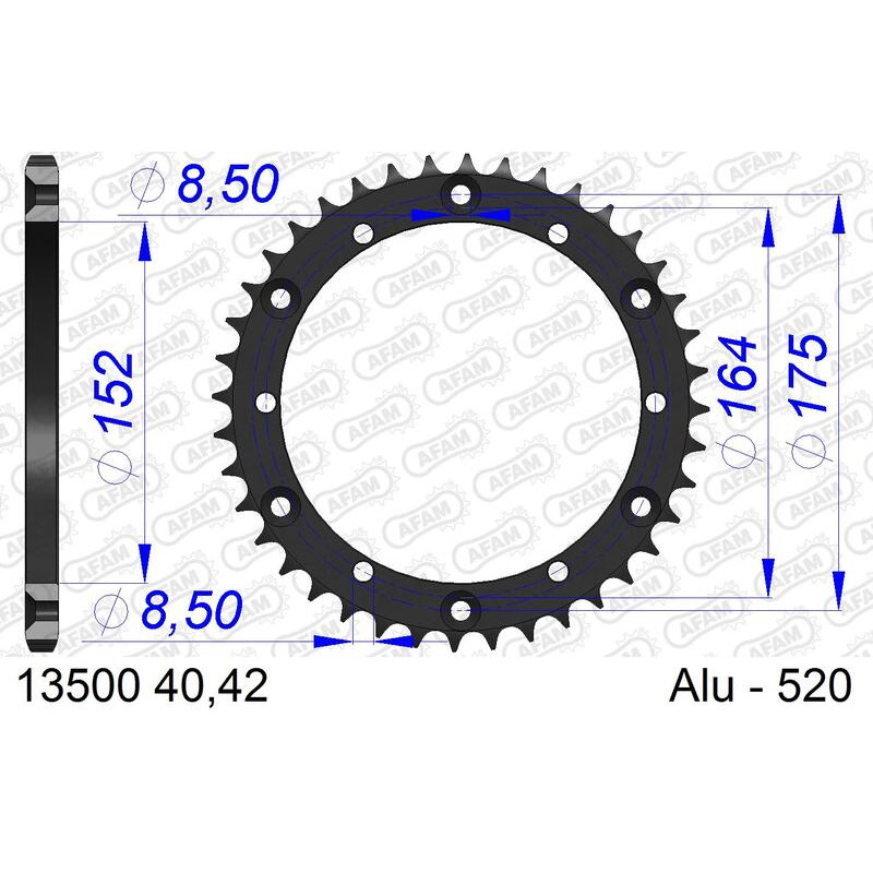 Couronne AFAM alu standard - 520