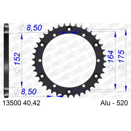Couronne AFAM alu standard - 520