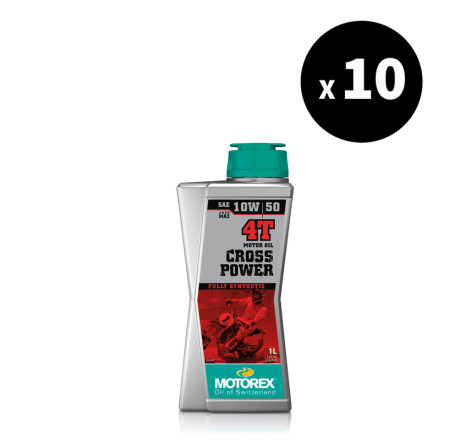 Huile moteur MOTOREX Cross Power 4T - 10W50 10x1L
