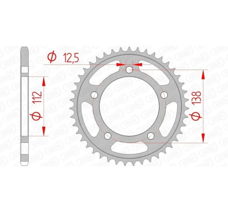 Kit chaîne AFAM 520 XSR4 - 15/41-112 - Couronne acier standard