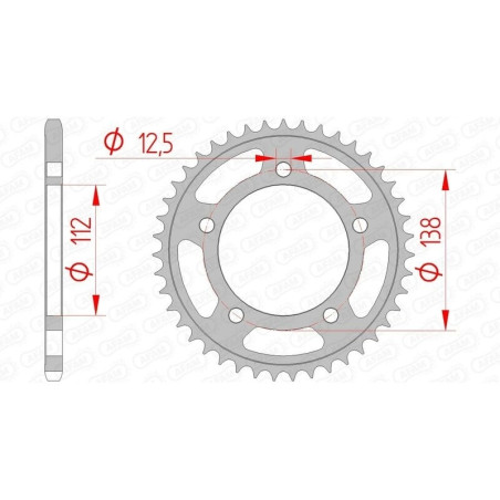 Kit chaîne AFAM 520 XSR4 - 15/41-112 - Couronne acier standard