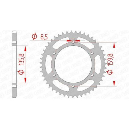 Kit chaîne AFAM 520 XSR4 - 16/47-112 - Couronne acier standard