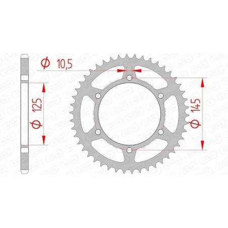 Kit chaîne AFAM 520 XSR4 - 16/46-112 - Couronne acier standard
