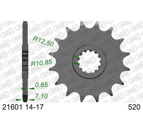 Kit chaîne AFAM 520 XSR4 - 16/46-112 - Couronne acier standard
