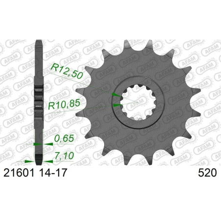 Kit chaîne AFAM 520 XSR4 - 16/46-112 - Couronne acier standard