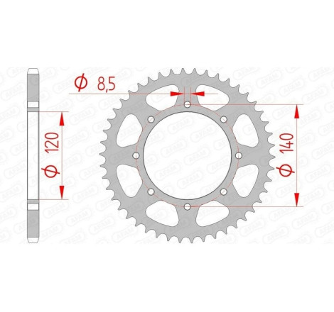 Kit chaîne AFAM 520 XSR4 - 15/43-112 - Couronne acier standard