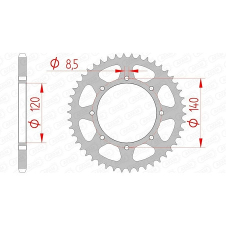 Kit chaîne AFAM 520 XSR4 - 15/43-112 - Couronne acier standard