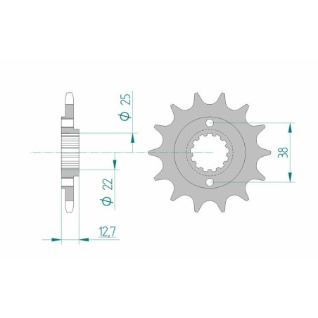 Kit chaîne AFAM 520 XSR4 - 15/43-112 - Couronne acier standard