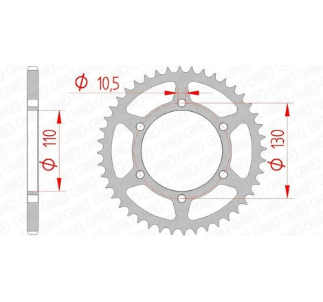 Kit chaîne AFAM 520 XSR4 - 14/43-112 - Couronne acier standard