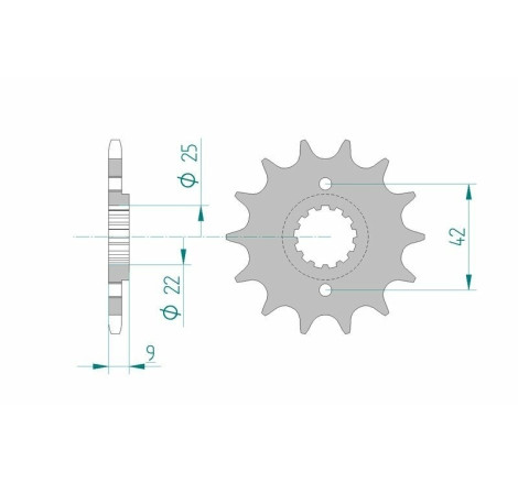 Kit chaîne AFAM 520 XSR4 - 14/43-112 - Couronne acier standard