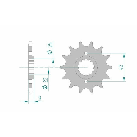 Kit chaîne AFAM 520 XSR4 - 14/43-112 - Couronne acier standard