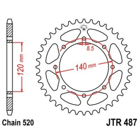 Couronne JT SPROCKETS acier standard - 520