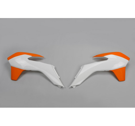 Ouïes de radiateur UFO Blanc/Orange pour KTM SX/SX-F 125/250/350/450