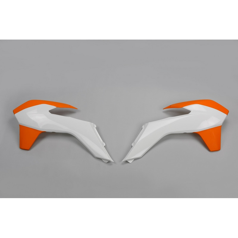 Ouïes de radiateur UFO Blanc/Orange pour KTM SX/SX-F 125/250/350/450