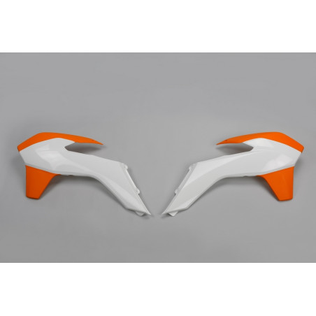 Ouïes de radiateur UFO Blanc/Orange pour KTM SX/SX-F 125/250/350/450