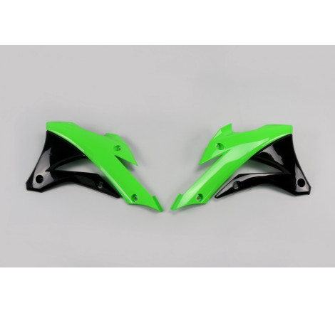 Ouïes de radiateur UFO Vert/Noir pour Kawasaki KX 85 2014 à 2021