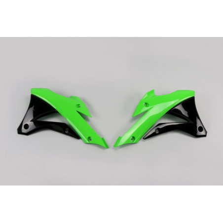 Ouïes de radiateur UFO Vert/Noir pour Kawasaki KX 85 2014 à 2021