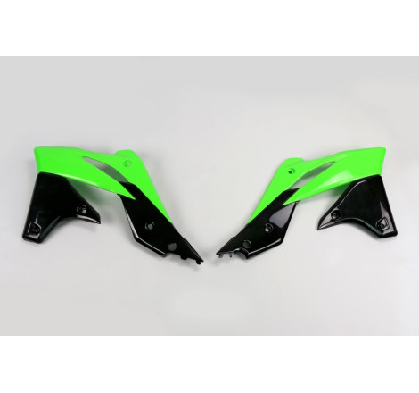 Ouïes de radiateur UFO Vert/Noir pour Kawasaki KX-F 250 2013 à 2016