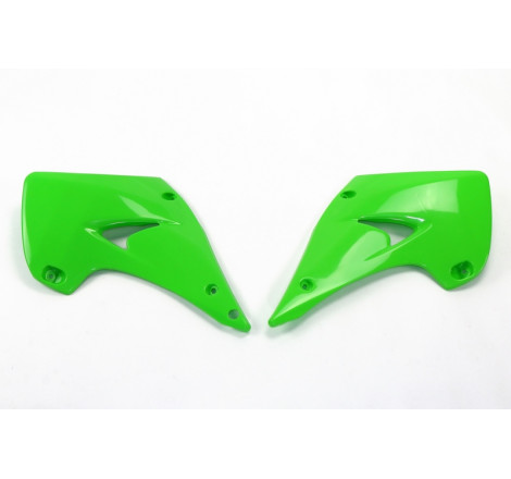 Ouïes de radiateur UFO Vert pour Kawasaki KX 125/250 2003 à 2008