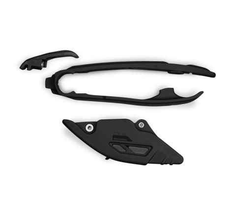 Kit guide chaîne + patin de bras oscillant UFO Noir 125/250/350/450 SX/SX-F 2023 à 2025