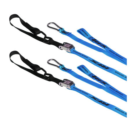 Anneaux d'arrimage RFX série 1.0 Race (Bleu/Noir) avec boucle supplémentaire et mousqueton