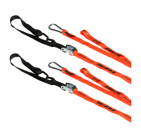 Anneaux d'arrimage RFX série 1.0 Race (Orange/Noir)  (Orange/Noir) avec boucle supplémentaire et clip mousqueton