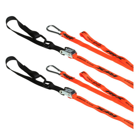 Anneaux d'arrimage RFX série 1.0 Race (Orange/Noir)  (Orange/Noir) avec boucle supplémentaire et clip mousqueton