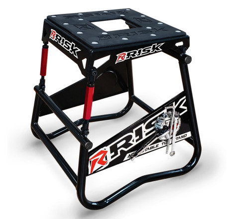 Lève-moto RISK RACING A.T.S. inclinaison réglable avec plaque aimantée pour entretien tout-terrain