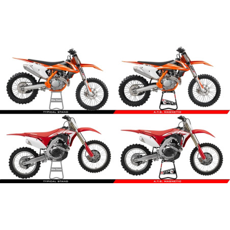 Lève-moto RISK RACING A.T.S. inclinaison réglable avec plaque aimantée pour entretien tout-terrain