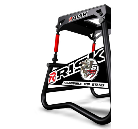 Lève-moto RISK RACING A.T.S. inclinaison réglable avec plaque aimantée pour entretien tout-terrain