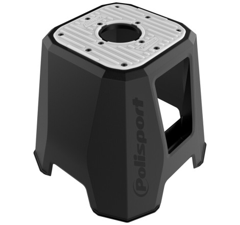 Trépied POLISPORT 420mm noir/caoutchouc gris pour moto cross et enduro