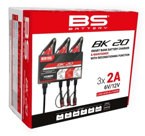 Chargeur de batterie intelligent BS BATTERY BK20 6V/12V 3x2A