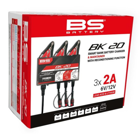 Chargeur de batterie intelligent BS BATTERY BK20 6V/12V 3x2A
