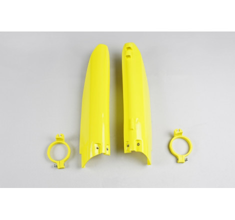 Protections de fourche UFO jaunes Suzuki RM 125 / 250 (2001–2003)