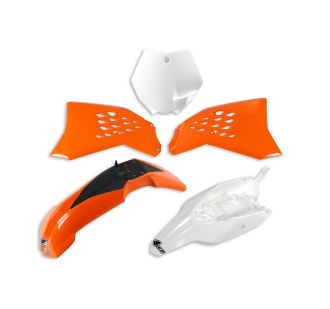 Kit plastiques UFO Orange/Blanc pour KTM 65 SX – 2012 à 2015