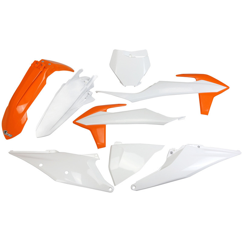 Kit plastiques UFO Orange/Blanc pour KTM SX / SX-F 125 / 250 / 350 / 450 – 2019 à 2022