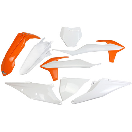 Kit plastiques UFO Orange/Blanc pour KTM SX / SX-F 125 / 250 / 350 / 450 – 2019 à 2022