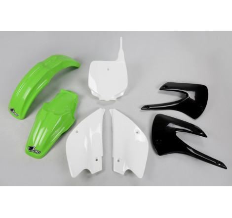 Kit plastiques UFO Restylé Vert/Noir/Blanc pour Kawasaki KX 85 – 2001 à 2013