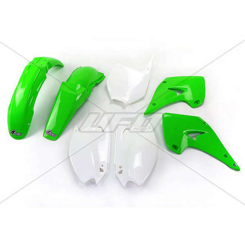 Kit plastiques UFO Vert/Blanc pour Kawasaki KX 125 / 250 – 2003 à 2008