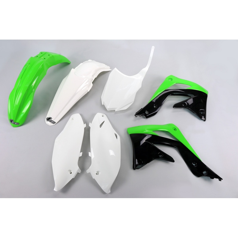 Kit plastiques UFO Vert/Blanc/Noir pour Kawasaki KX-F 450 – 2013 à 2015