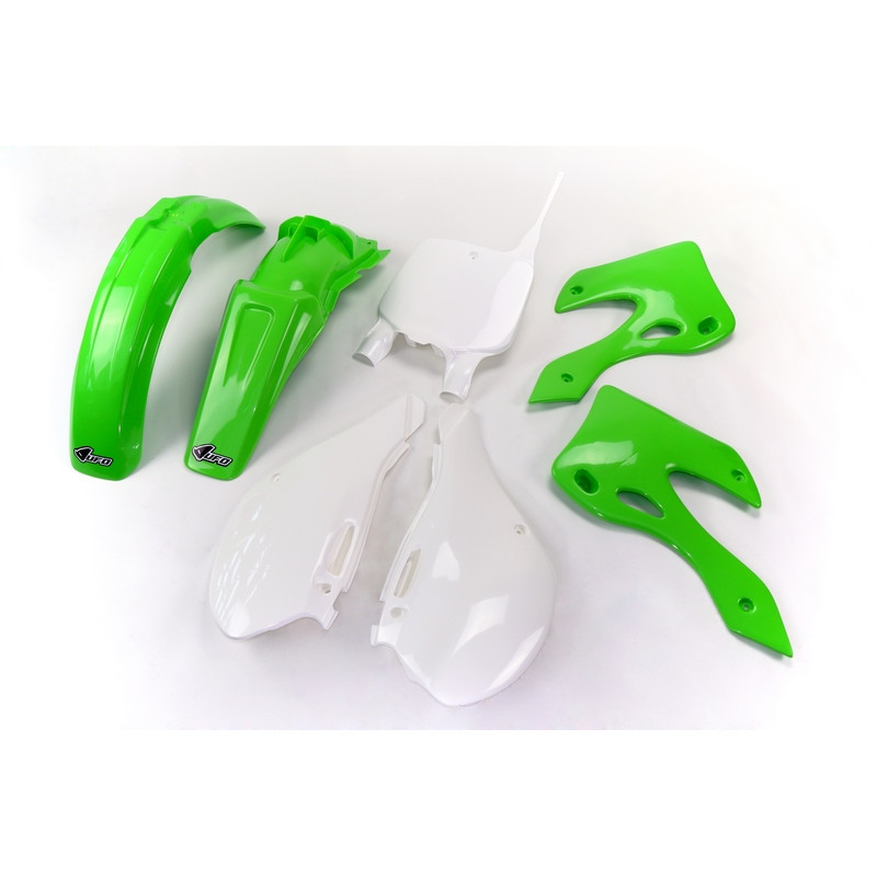 Kit plastiques UFO Vert/Blanc pour Kawasaki KX 125 / 250 – 1999 à 2002