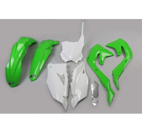 Kit plastiques UFO Vert/Blanc pour Kawasaki KX-F 250 / 450