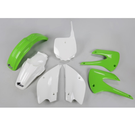 Kit plastiques UFO Restylé Vert/Blanc pour Kawasaki KX 85 – 2001 à 2013