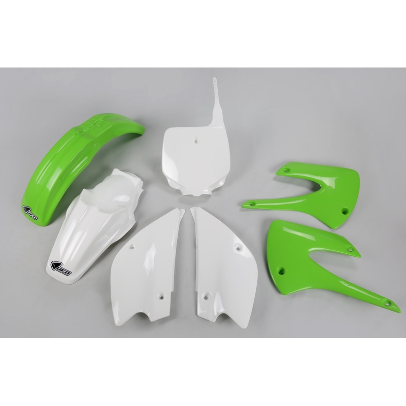 Kit plastiques UFO Restylé Vert/Blanc pour Kawasaki KX 85 – 2001 à 2013