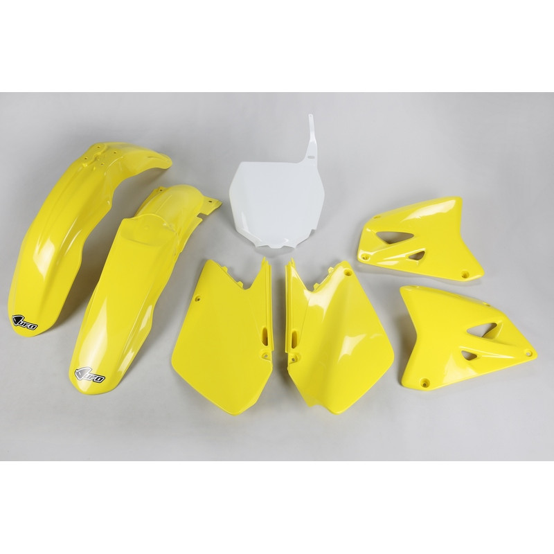 Kit plastiques UFO Jaune/Blanc pour Suzuki RM 125 / 250 – 2001 à 2002