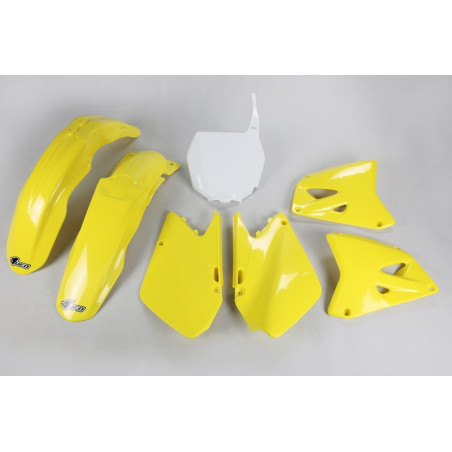 Kit plastiques UFO Jaune/Blanc pour Suzuki RM 125 / 250 – 2001 à 2002
