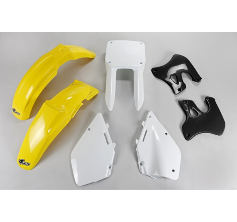 Kit plastiques UFO Jaune/Blanc pour Suzuki RM 125 / 250 – 1996 à 1998