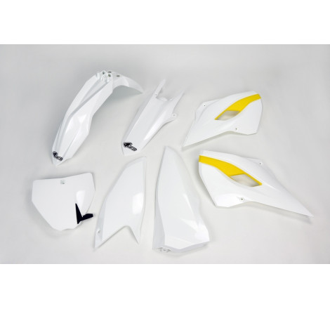 Kit plastiques UFO Blanc/Jaune pour Husqvarna TC / FC 125/250/350/450 – 2015