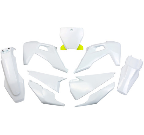 Kit plastiques UFO Blanc pour KTM/Husqvarna TC / FC 125/250/350/450 – 2019 à 2022